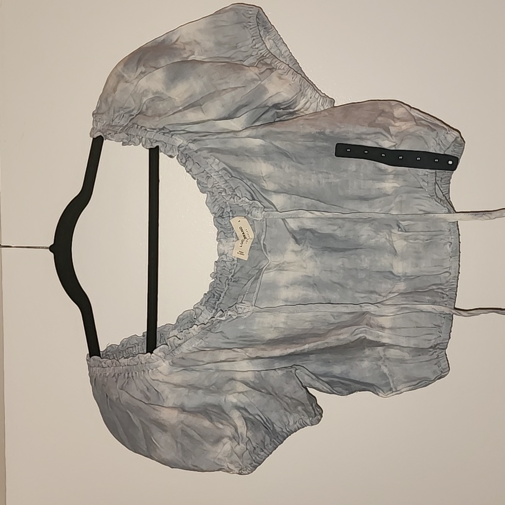 Lucky Brand Cropped Top - Blue Tie-Dye